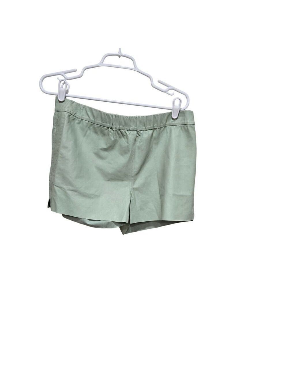 J Brand Lamb Leather Shorts Mint Green Pull On Womens L